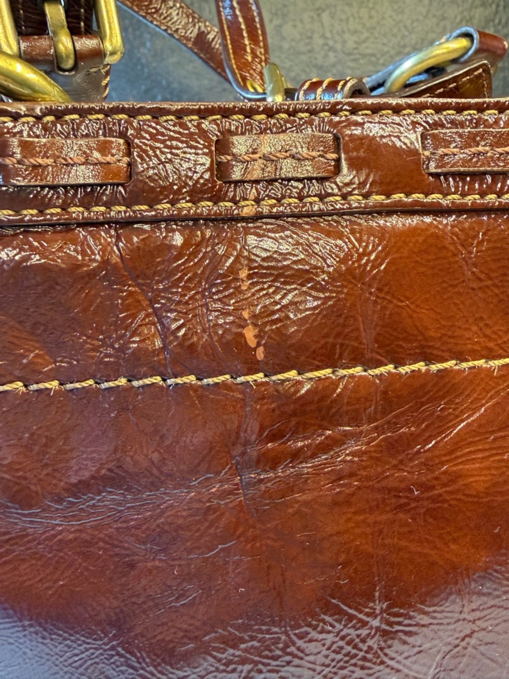Coach Patent Leather Shoulder Tote with Gold Hardware! #11500 - Picture 8 of 16